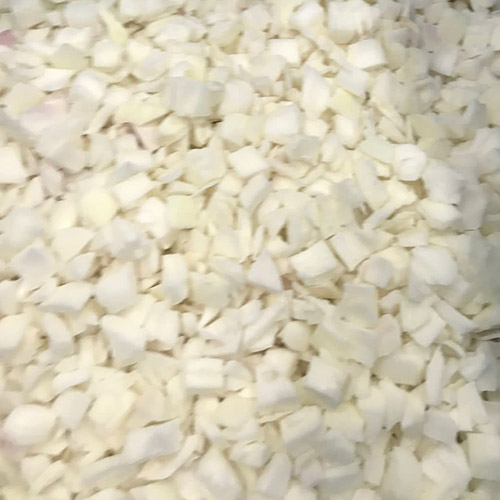 Frozen white onion cubes
