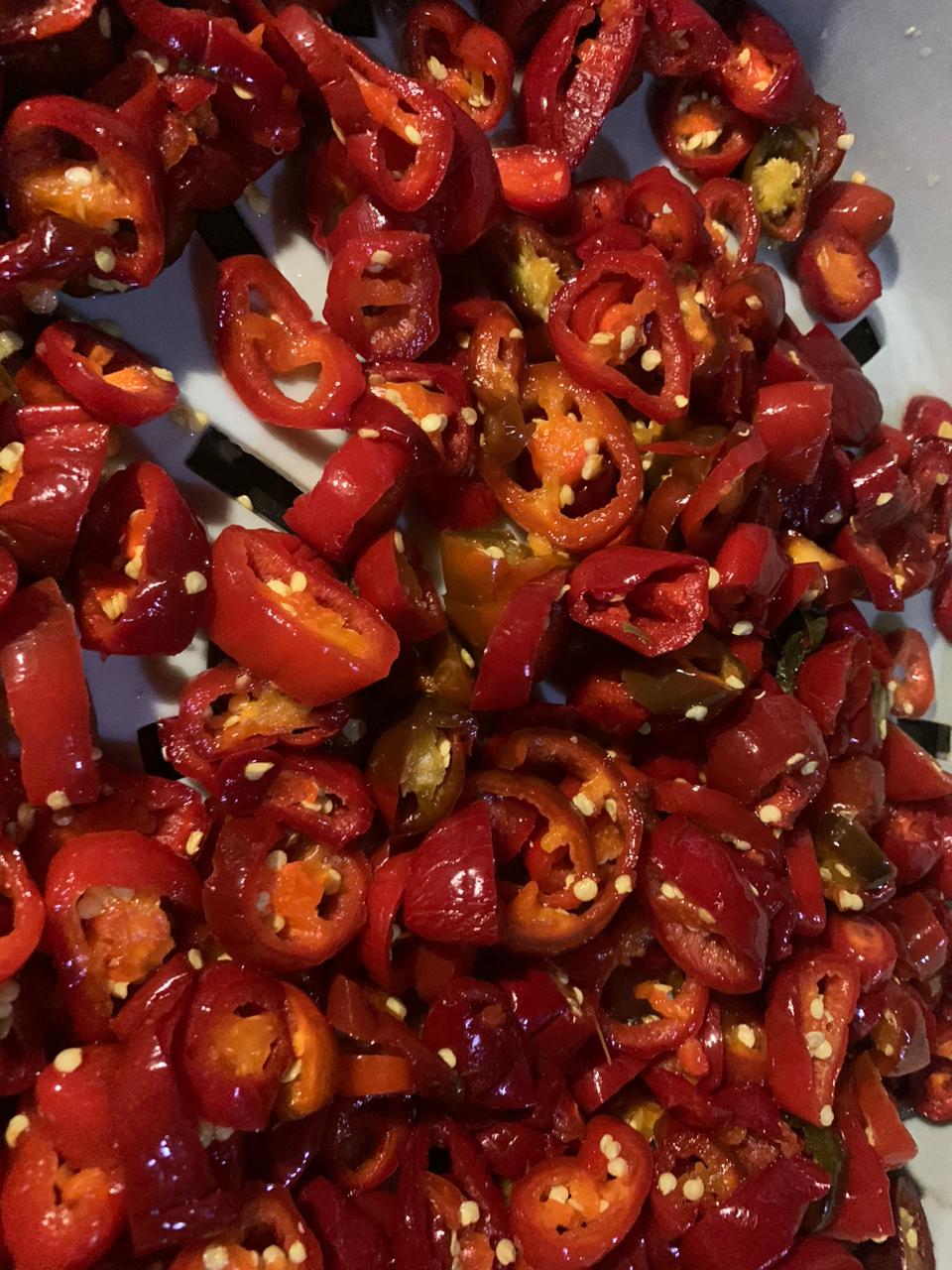 Jalapeno Pepper Hot Red Cut
